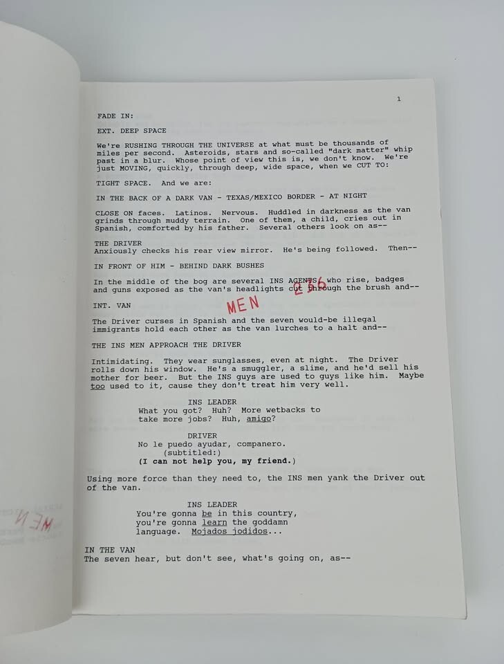 Men In Black: Second Draft movie script from Art Illustrator