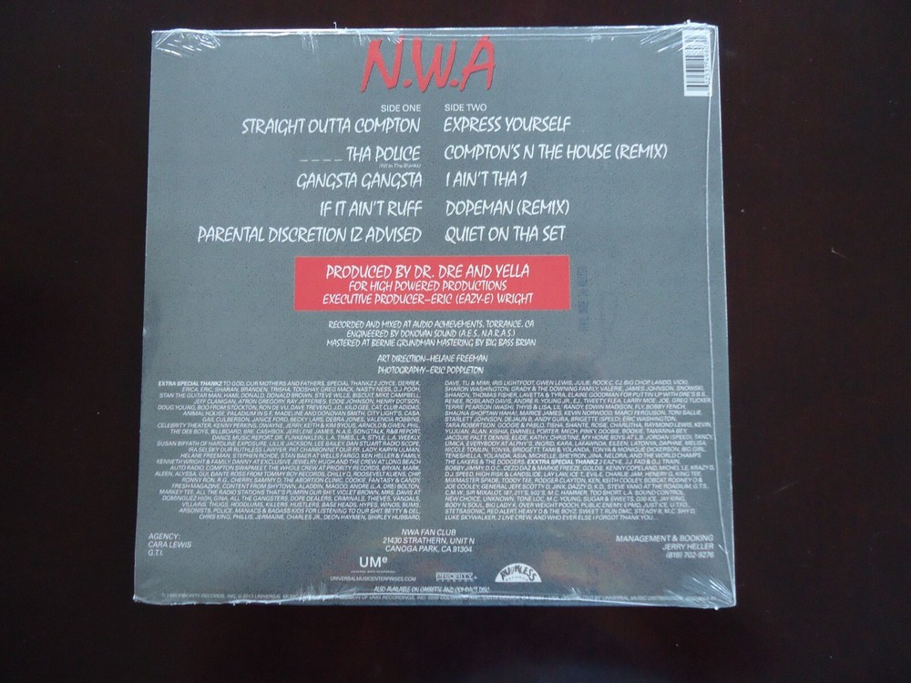 N.W.A. Straight Outta Compton LP (2013) NEW