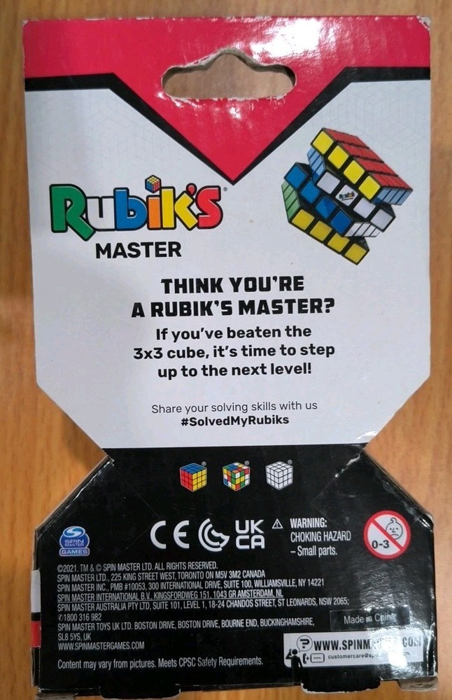 Rubik’s Master, 4x4 Cube Classic Color-Matching Problem-Solving Brain Teaser