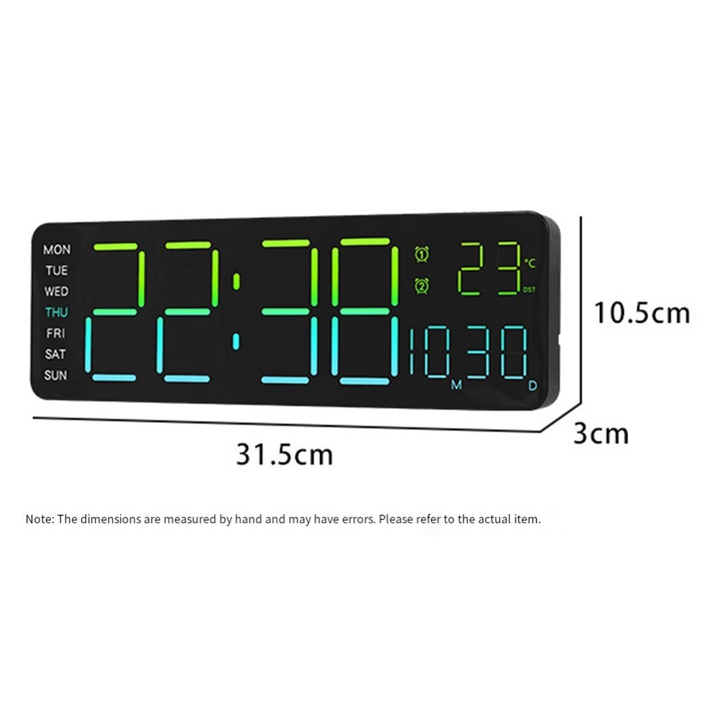 Digital Wall Clock Alarm Functionality Home Decor Customizable Frequency