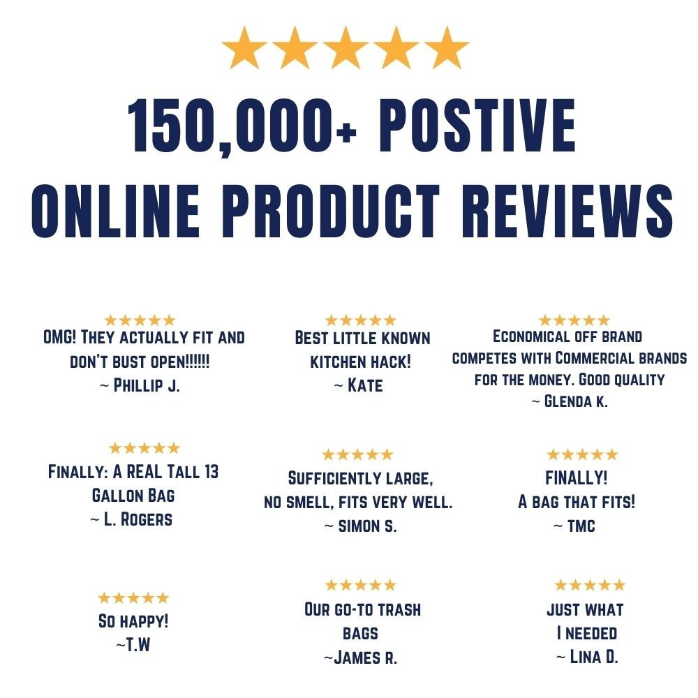 Plasticplace 8 Gallon White Trash Bags, 0.7 Mil, 200 Case