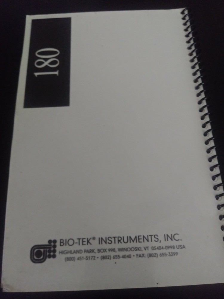 Bio-Tek 180 ESA Electrical Safety Analyzer User Guide