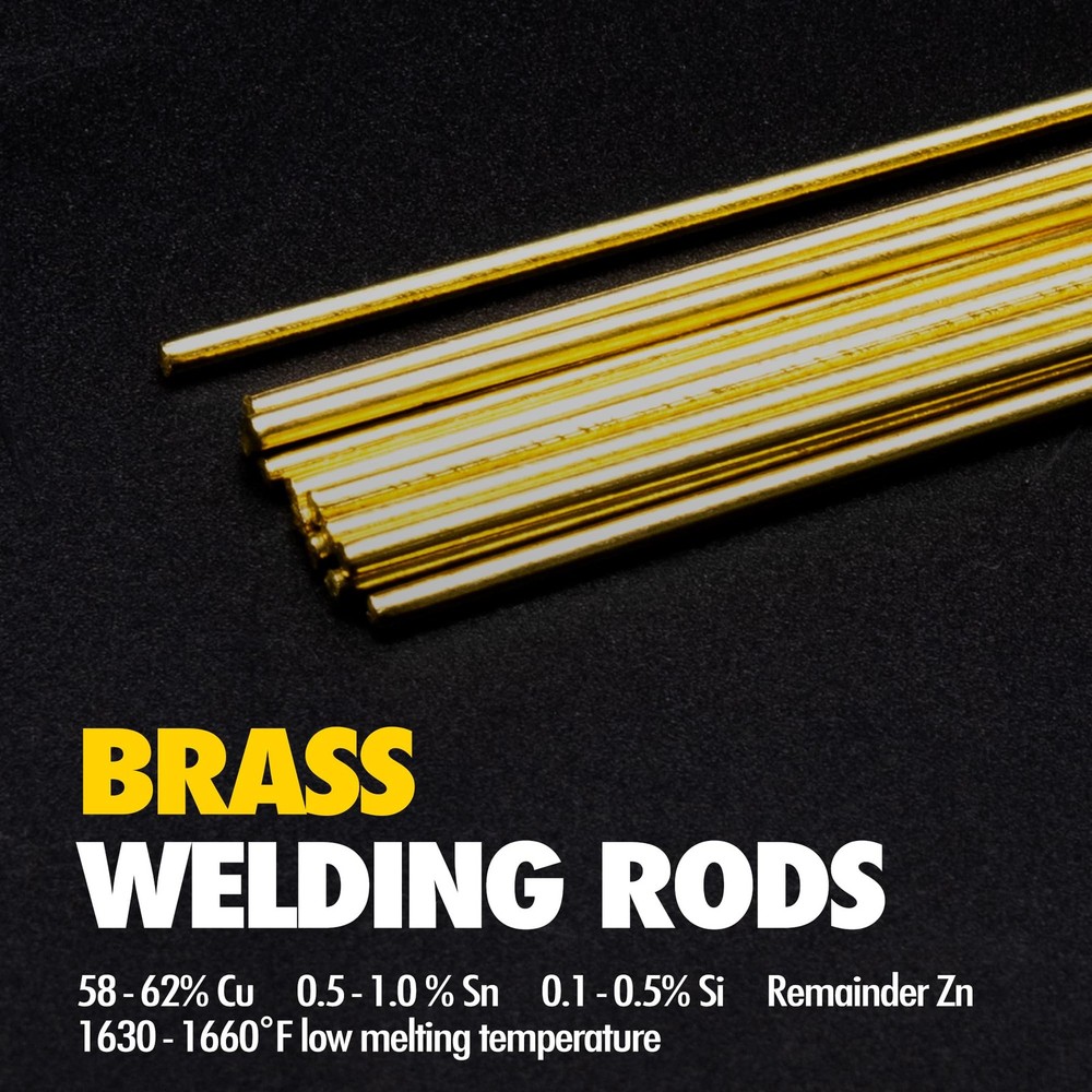 40 pcs Brass Brazing Rods Easy Flow Welding Solid Round 1/16” x 10”