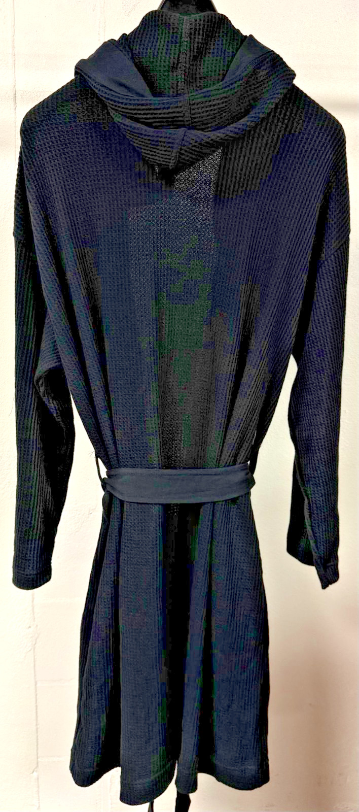 Polo Ralph Lauren Sleep Robe Waffle Hooded Belted Black S/M New