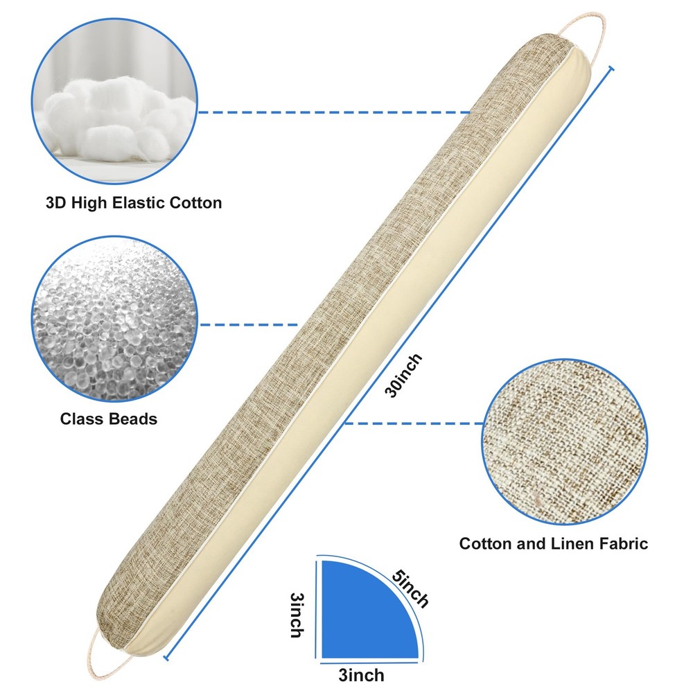 30"Weighted Under Door Draft Stopper -Triangular Blocker with Hook Loops