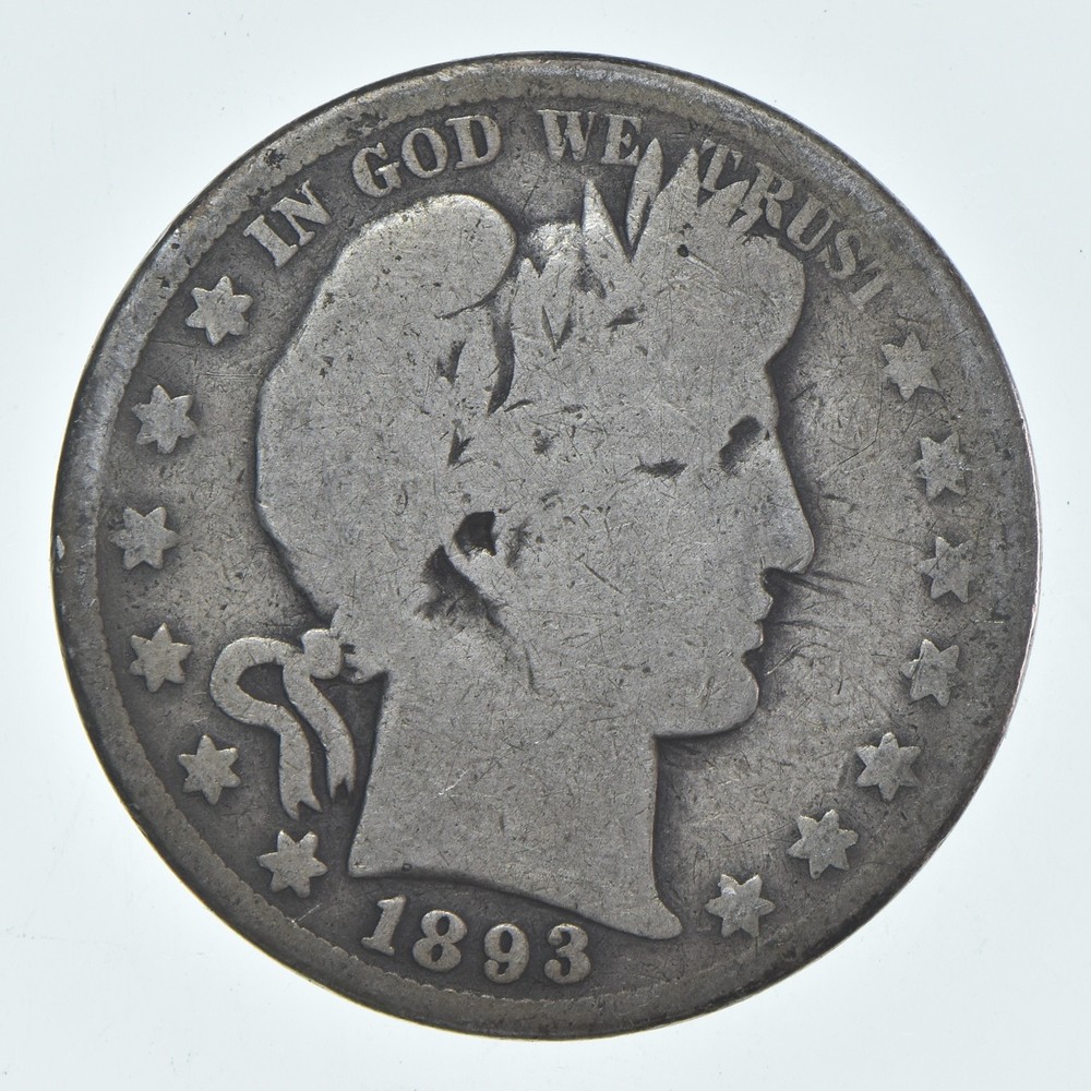 1893-O Barber Half Dollar Average Circ 90% Silver
