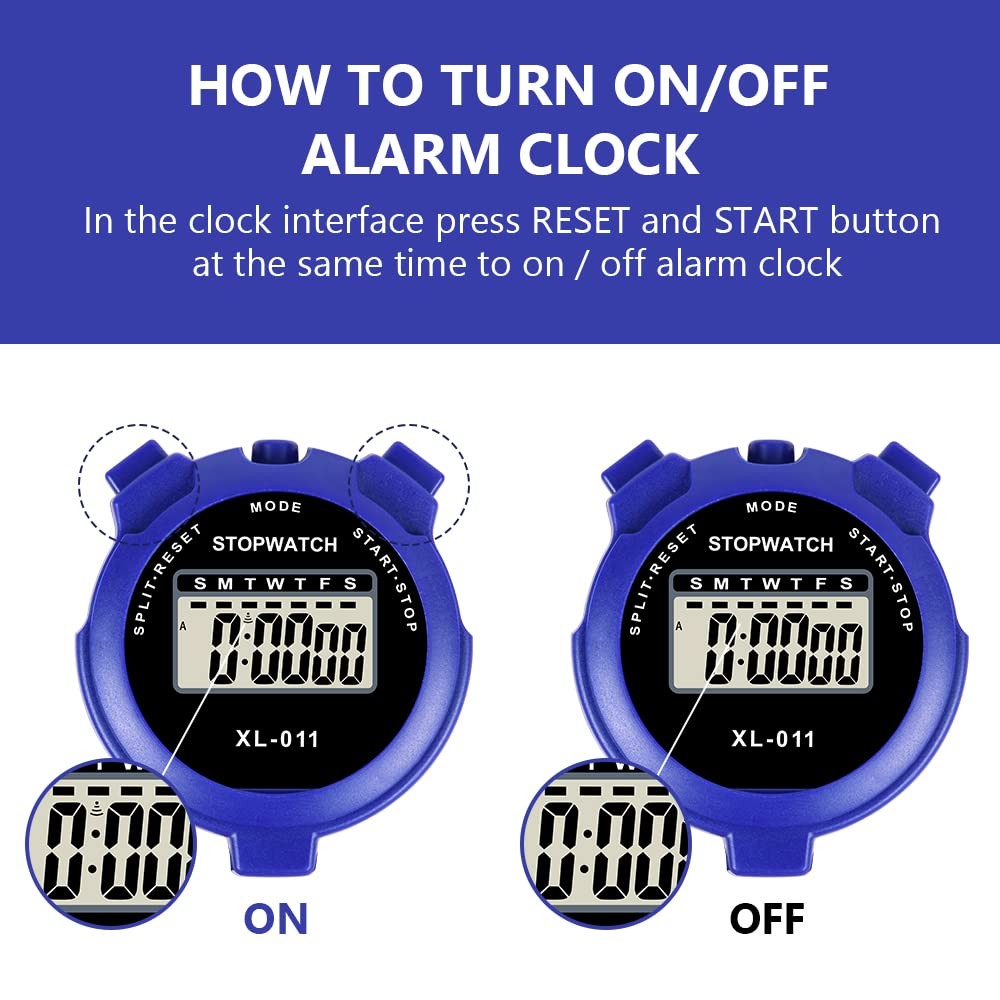 Vicloon Digital Timer, Simple Sport Timer with Large Display, Single Lap Blue