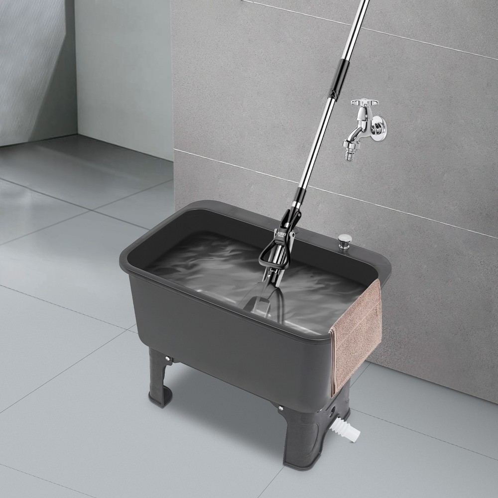 Floor Mop Sink Kit, Freestanding Mop Bucket, PP Mop Sink, Rectangular Mop Basin