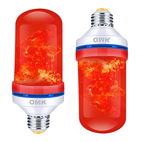 - Christmas Decor LED Flame Effect Light Bulbs - Upgraded 4 Modes Red 2pack