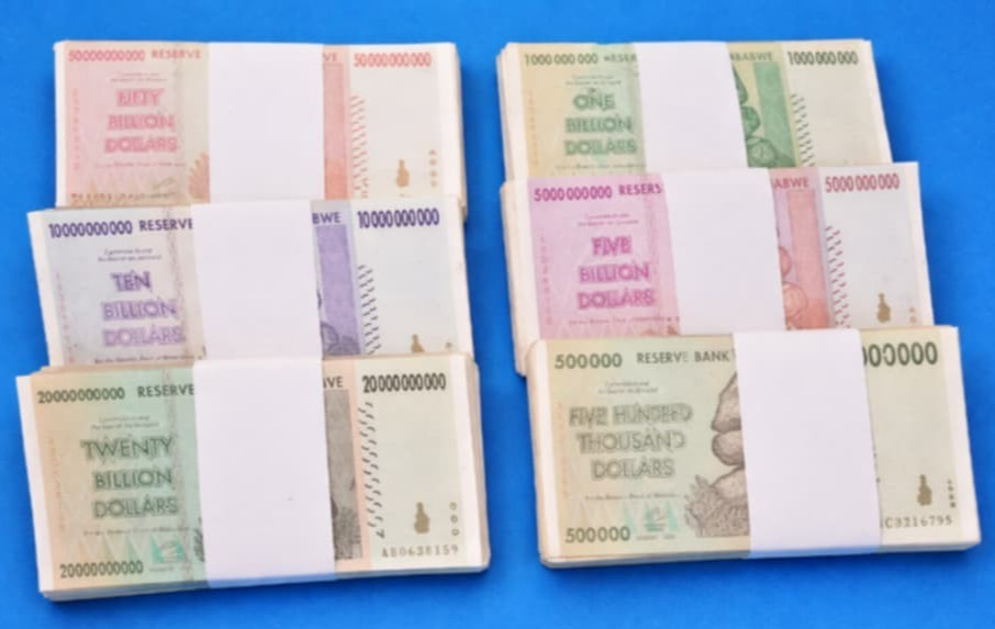 Zimbabwe Billion Dollars Banknotes 2008 | Mixed Bundle 375 PCS | Hyperinflation
