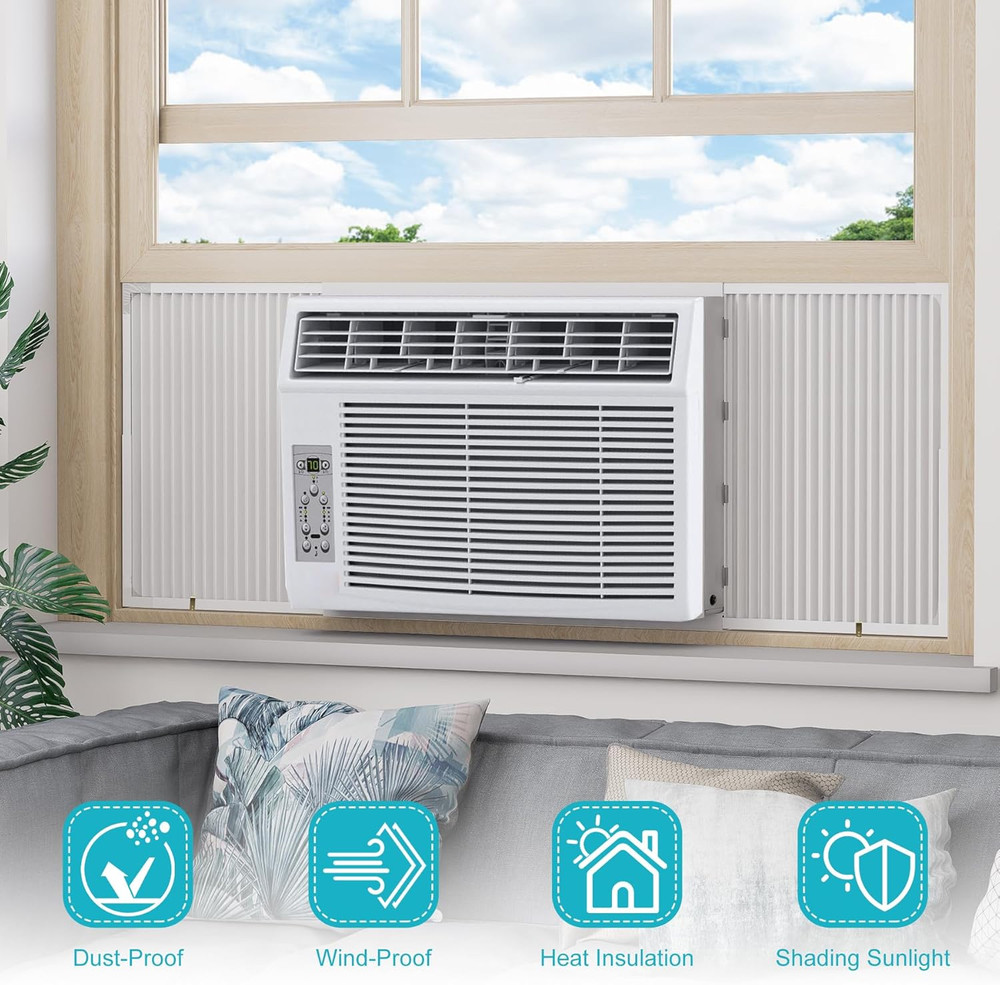 Window AC Side Panel with Frame, Adjustable Air Conditioner Side Panels