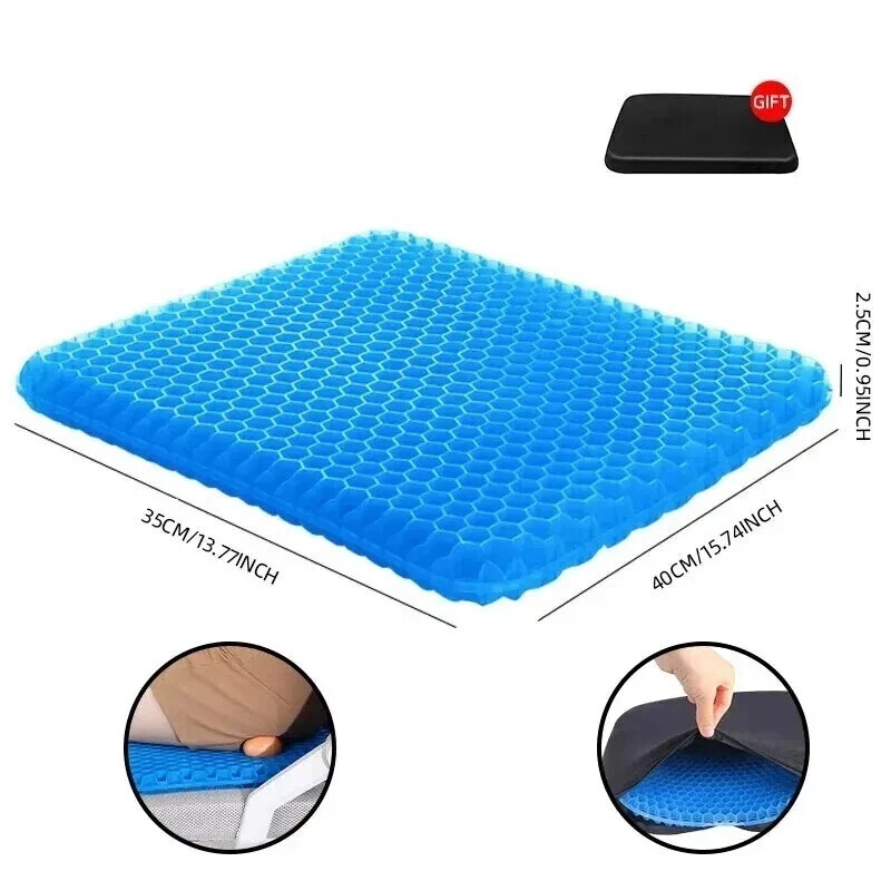 Double Thick Gel Seat Cushion – Egg Shape, Non-Slip Breathable, Comfort