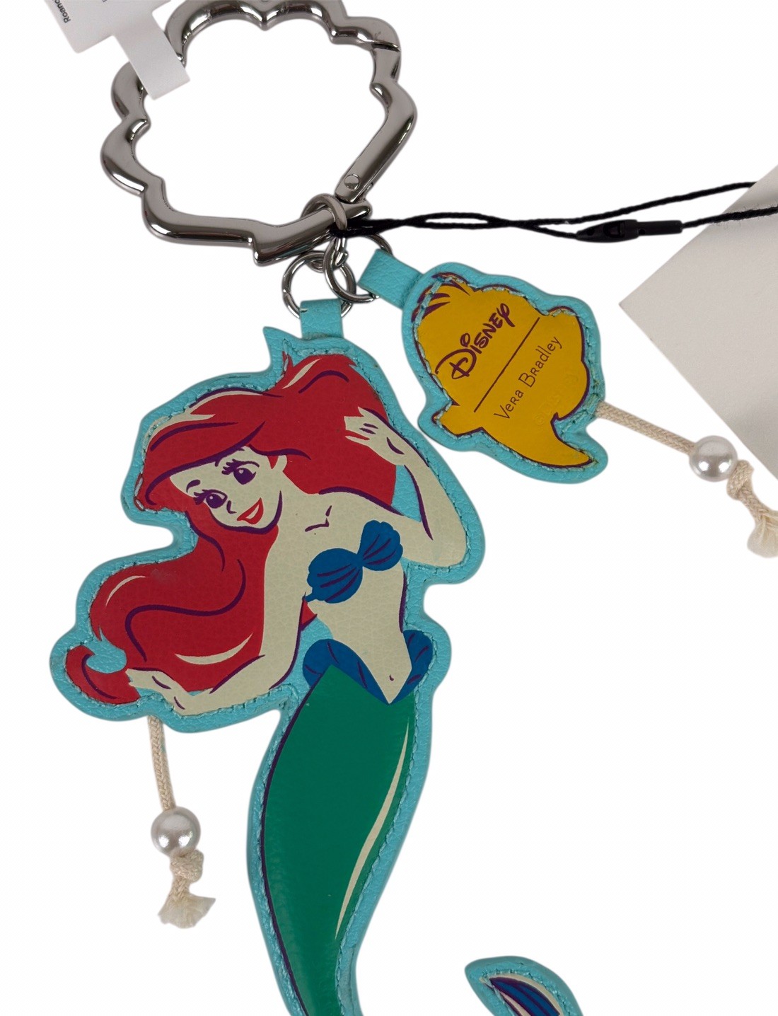 Vera Bradley Disney Ariel Floral Little Mermaid Bag Charm Faux Leather