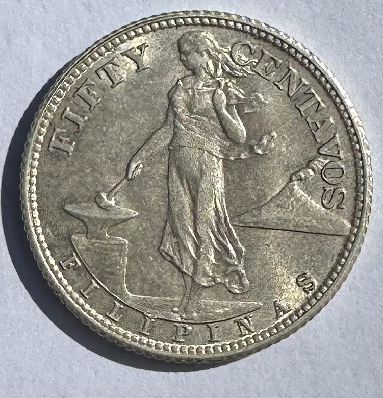 1944 S 50 Centavos Silver US Philippines