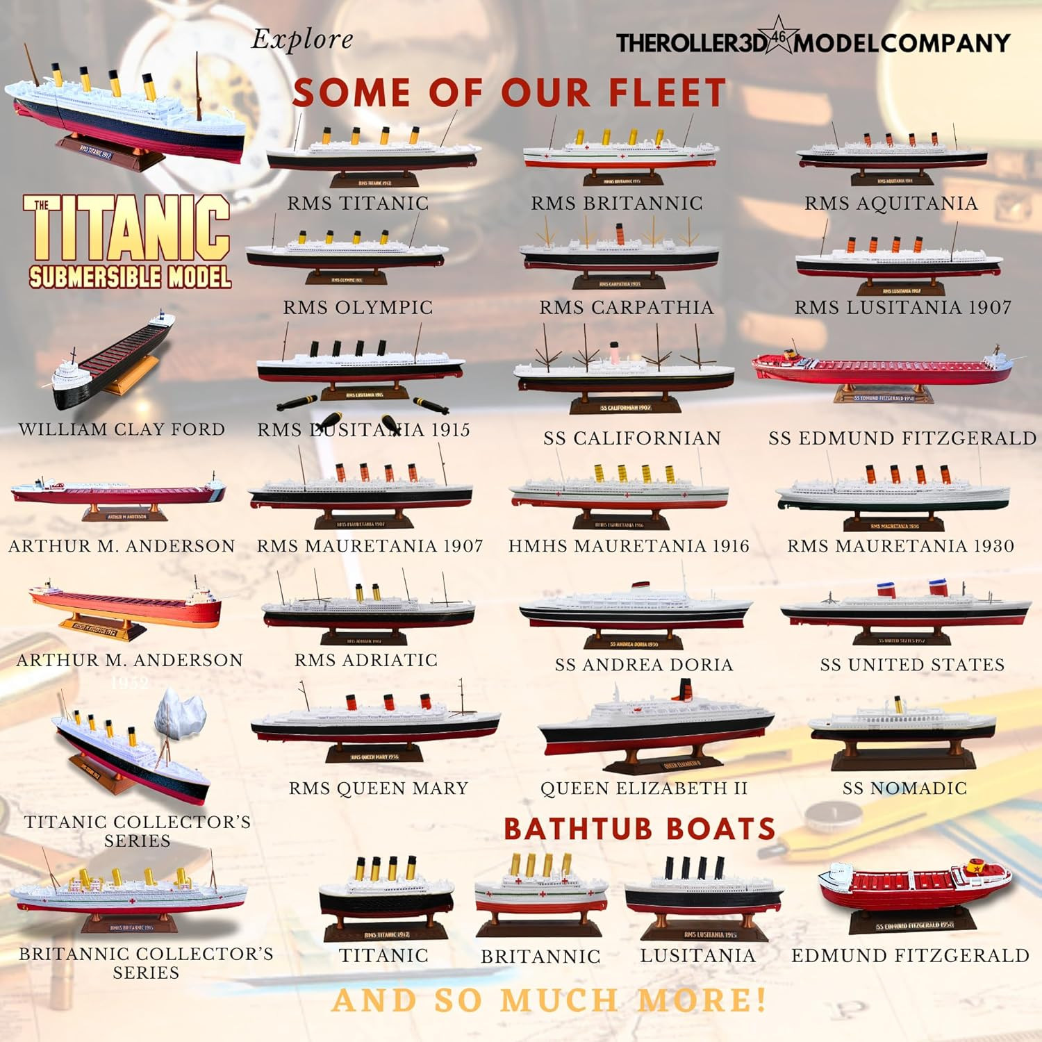 SS Edmund Fitzgerald 50Th Anniversary Collector's Model High Detail 1 Foot Lengt