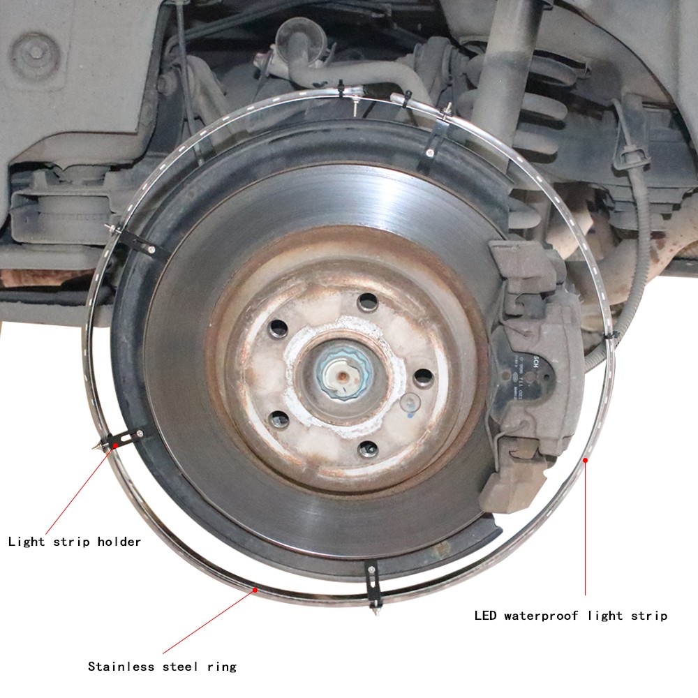 4pcs 15.5'' RGB Wheel Ring Light LED Kit For Truck Car Rim Light Bluetooth APP