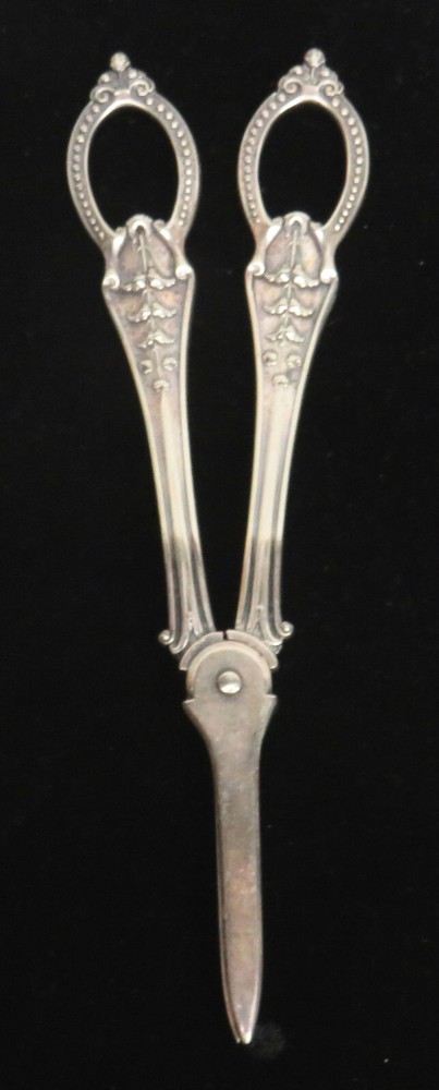 VICTORIAN ERA PLATED SILVER GRAPE SHEARS