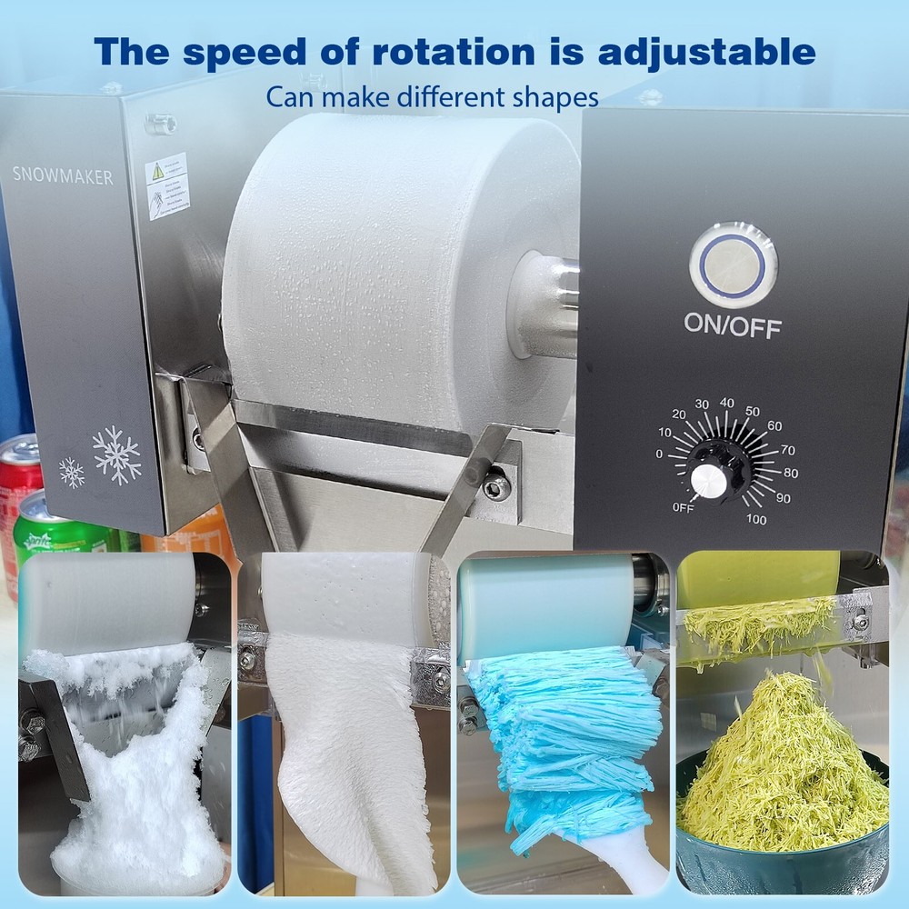 198 lbs/day Kolice Automatic Snowflake Ice Machine Ice Shaved Maker Air Cooled