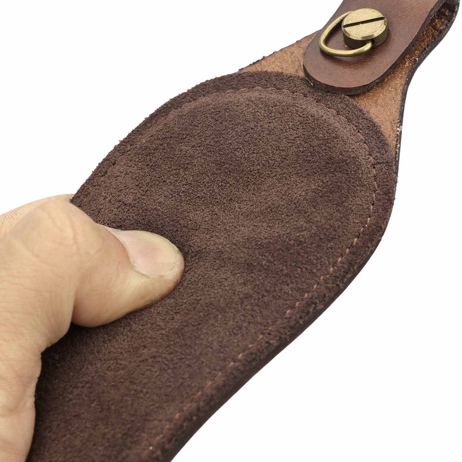 TOURBON 2 Points Genuine Leather Gun Sling Rifle Ammo Carry Strap Rest Hole