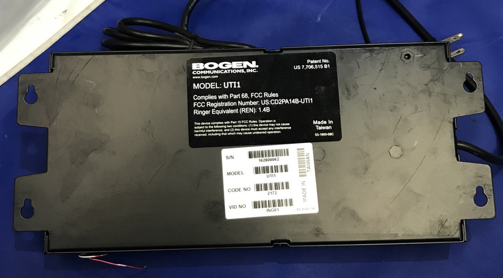 Bogen UTI1 Single Zone Paging Controller Universal Telephone Interface