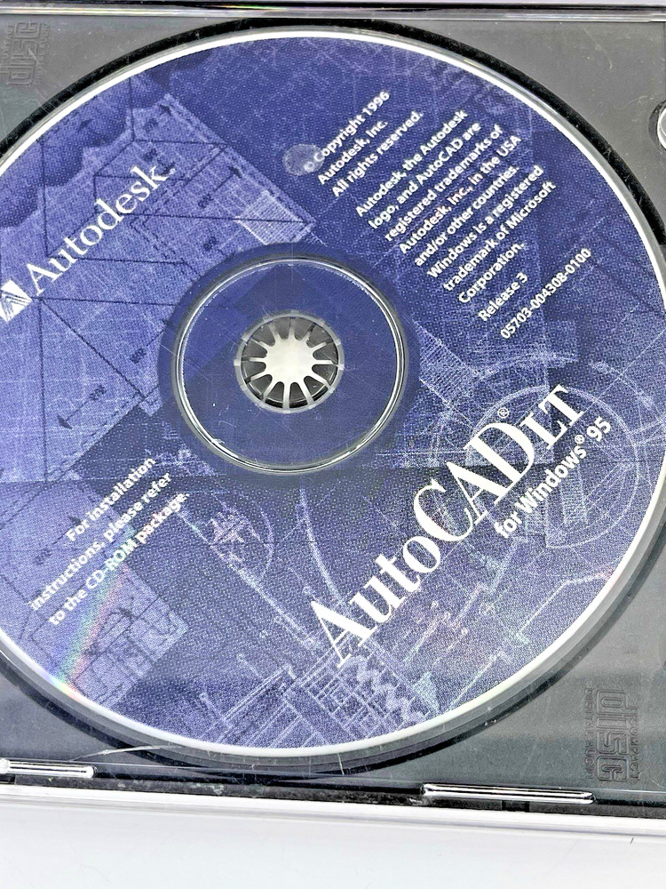 VTG AutoCadlt For Windows 95 Cd And Floppy Disk Bundle