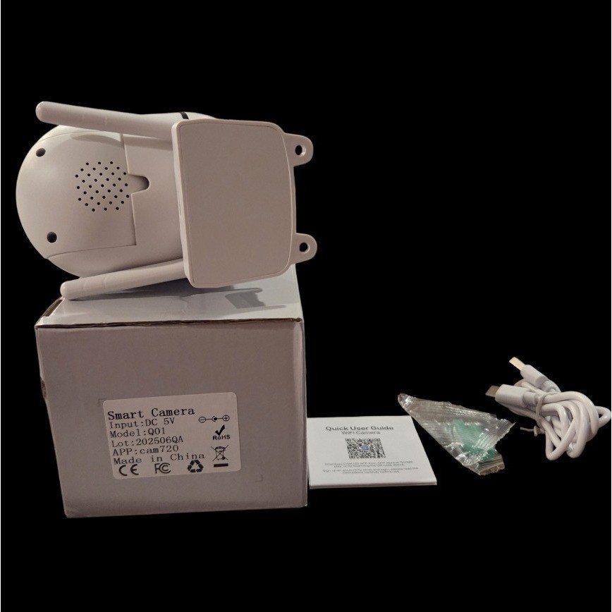 Wireless White Smart Camera Wifi Cctv Model Q01 New
