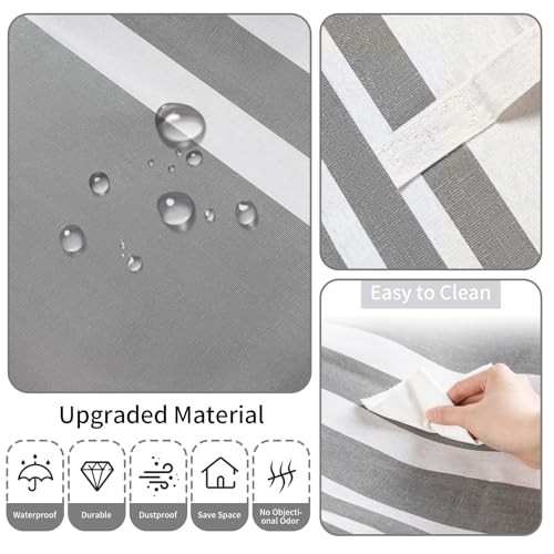2 Pack Laundry Baskets Large, Collapsible Laundry Hamper Dirty Clothes 75L Grey
