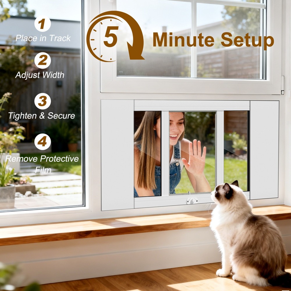 Cat Window Door with Magnets - Quick-Fit Insert for Easy Access