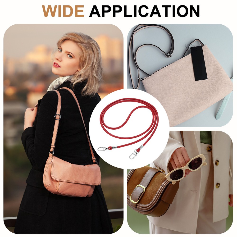 Crossbody Replacement Chain Strap, 120cm Thin Soft PU Strap (Wine Red)