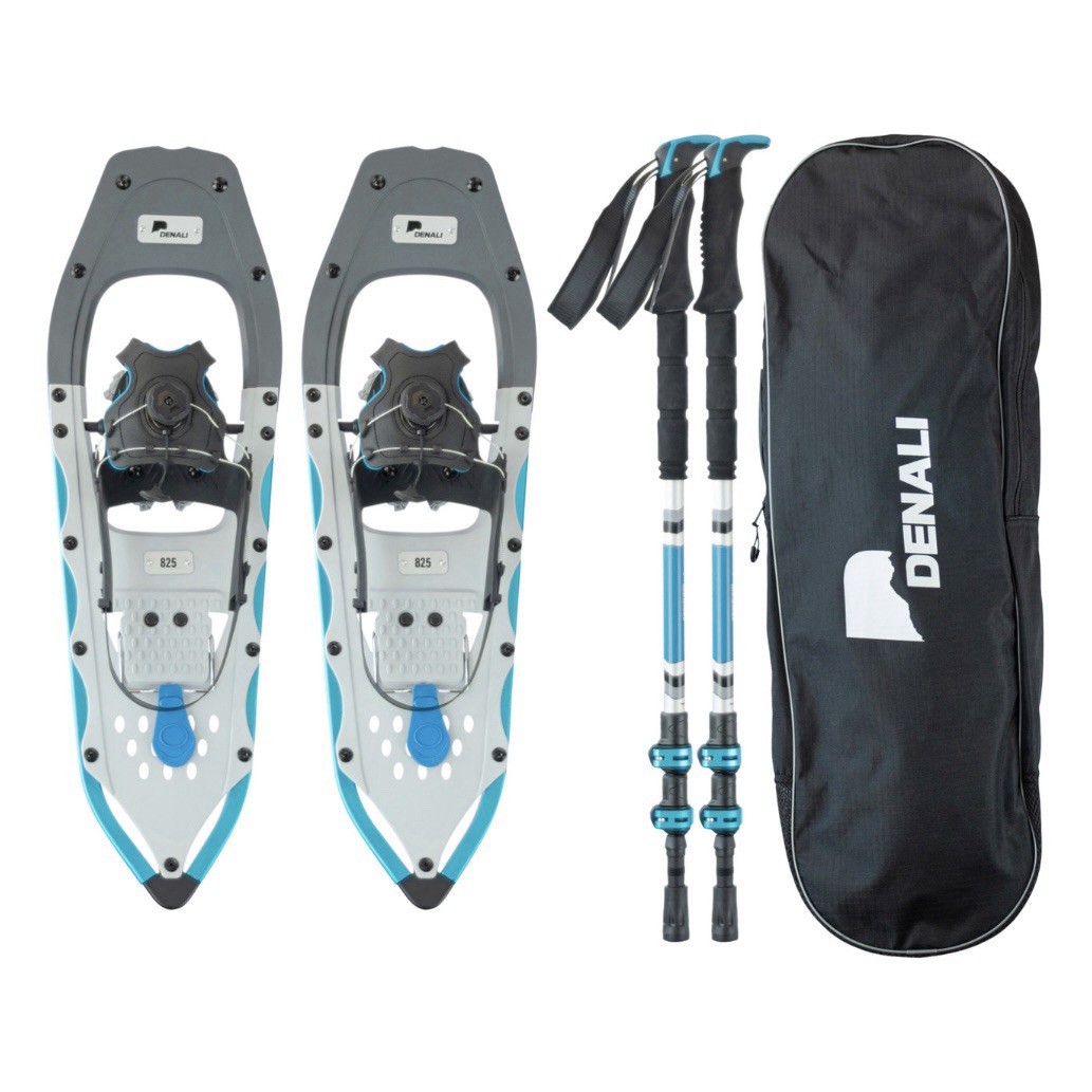 Denali Sawtooth Spin Snowshoes 8x25 | Lightweight Trail Set w/Poles & Bag 200 lb