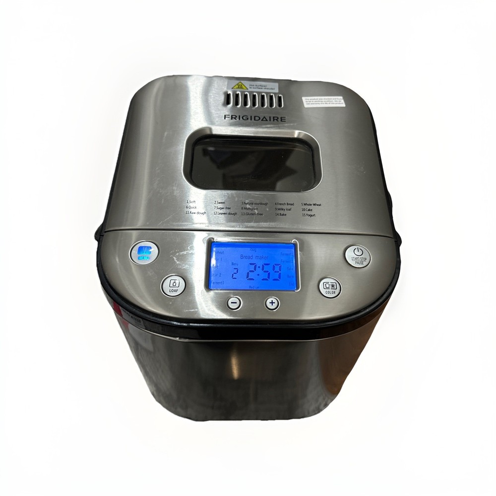 Frigidaire EBRM100 2LB Stainless Steel Bread Maker 15 Programs LCD Display