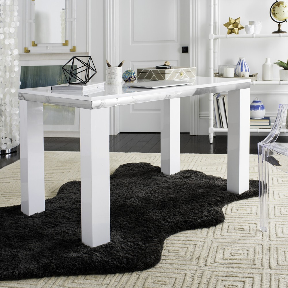 SAFAVIEH Enos Modern Lacquer Desk | White |