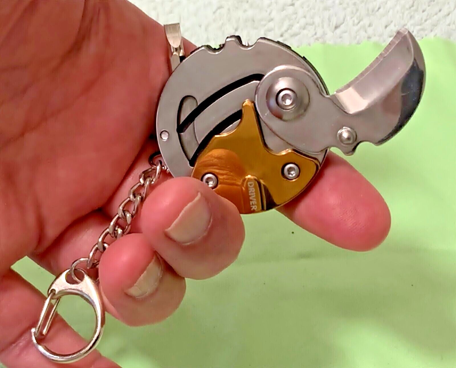 Multi-Tool, Utility Folding Knife, Box Cutter, Repair Kit Golden Coin Keychain