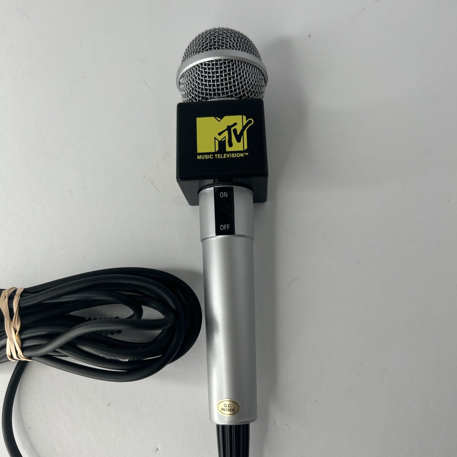 VINTAGE MTV MUSIC TELEVISION KARAOKE MICROPHONE RETRO 10” Long Mic Works