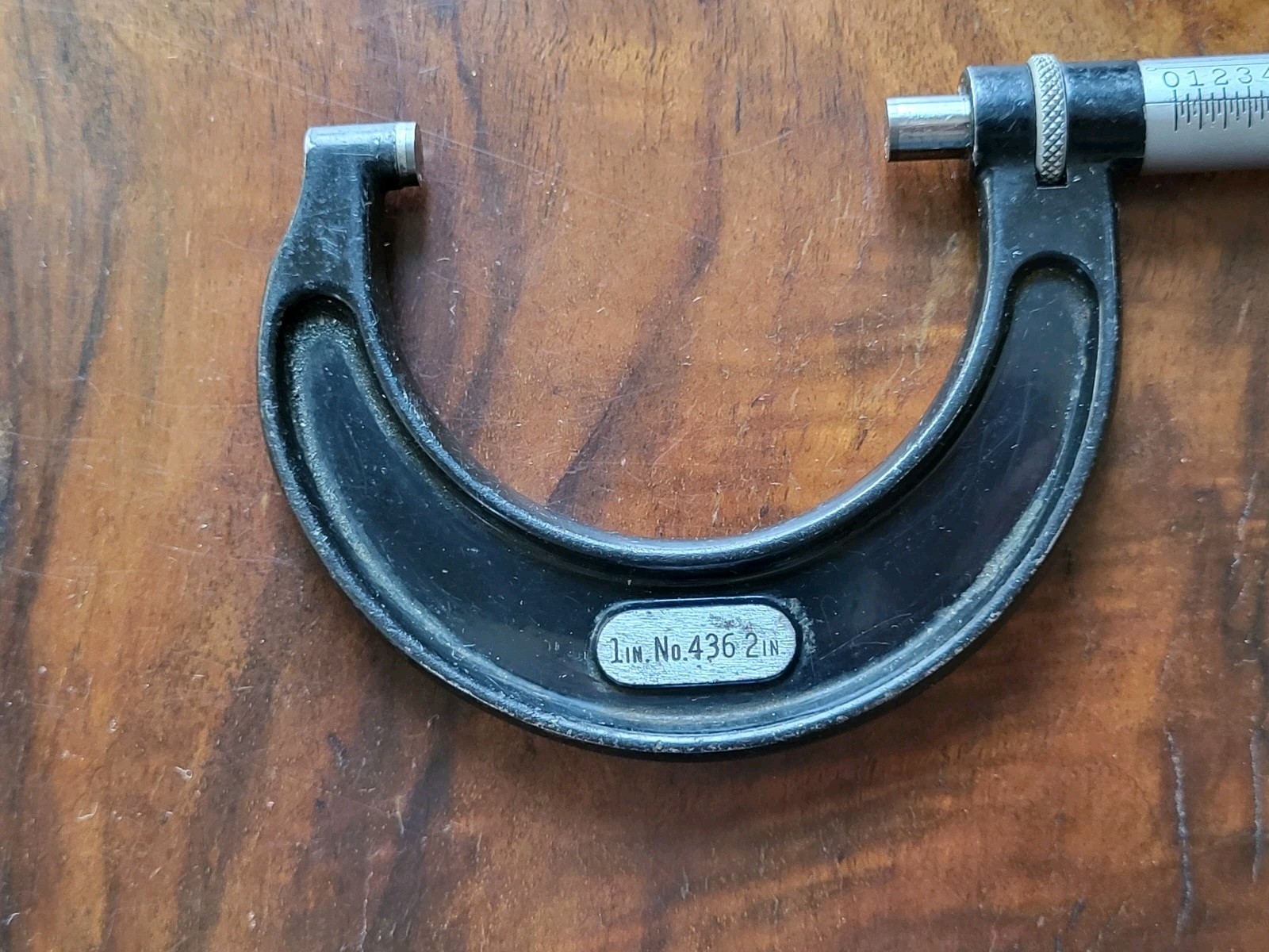 Starrett No. 436 1-2” Outside Micrometer w/Locking, 1" Standard, Wrench & Case