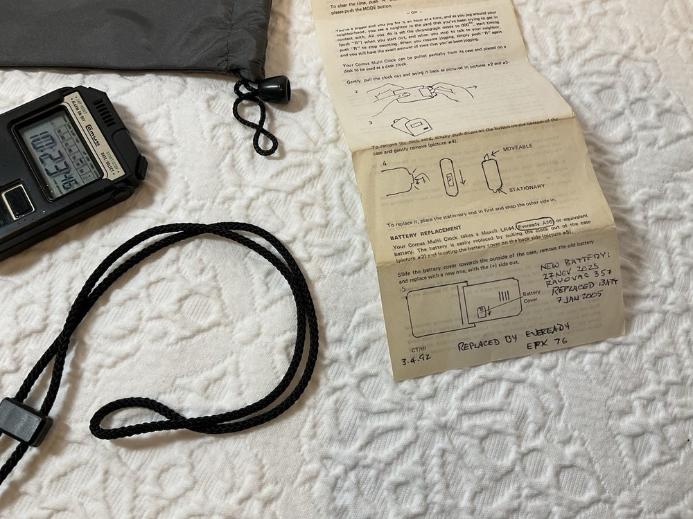 COMUS Multi Clock-Alarm-Timer Orig. Instruction Sheet RARE