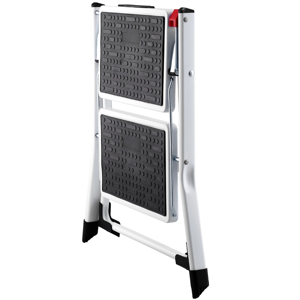 VEVOR Step Stool Ladder 2-Step Foldable 3 Adjustable Height Max Load 330lbs