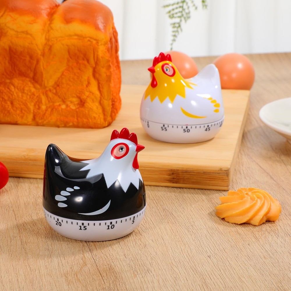 Zerodeko 2pcs Kitchen Timer Wind Up 60- Minute Mechanical Visual Timers 3D Ch.