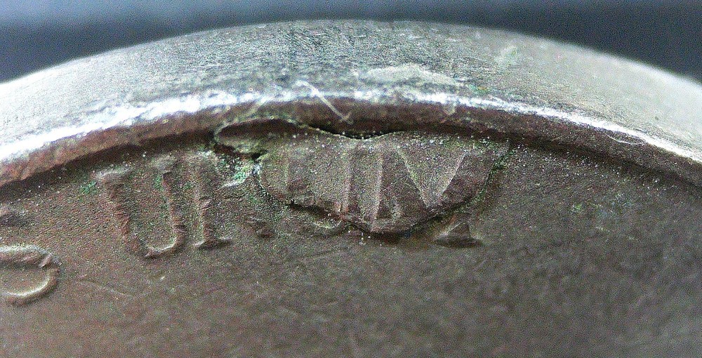 1952 S Jefferson Nickel error, reverse retained lamination