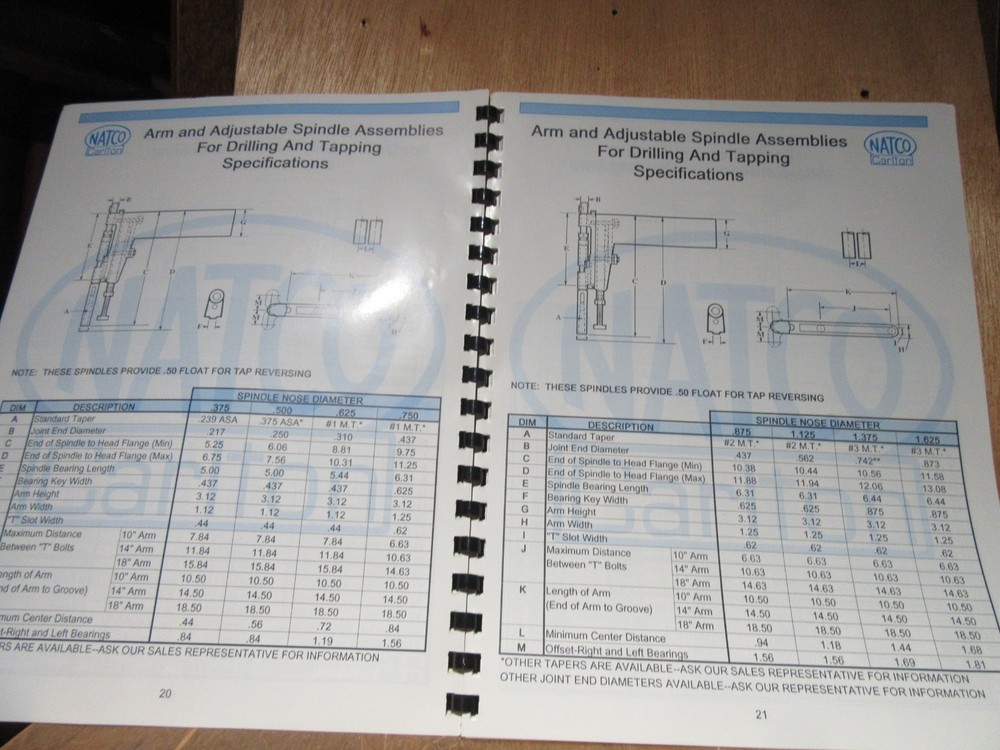 NATCO - Carlton Arm Type Spindle & Accessories /Assemblies Catalog