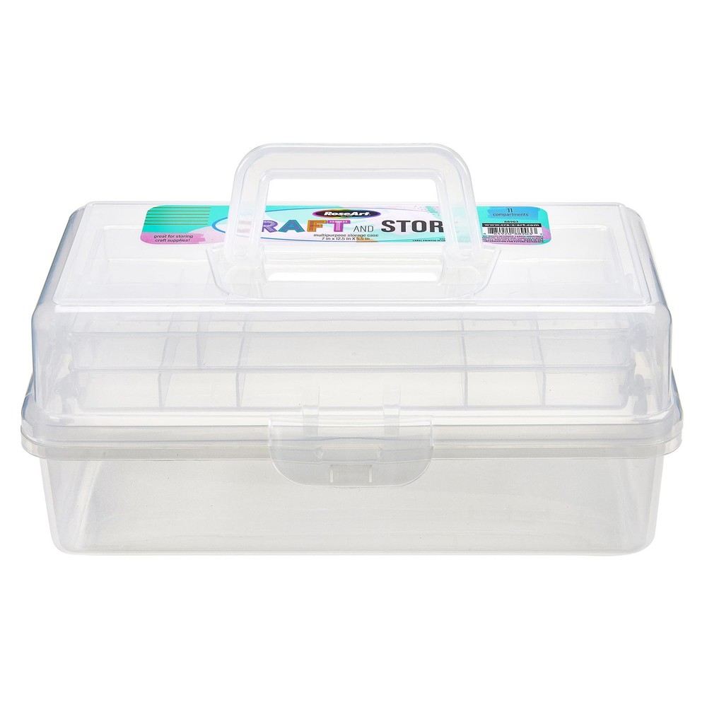 Multi-Layer Plastic Dividing Craft Storage - Portable Handled Art Supply Orga...