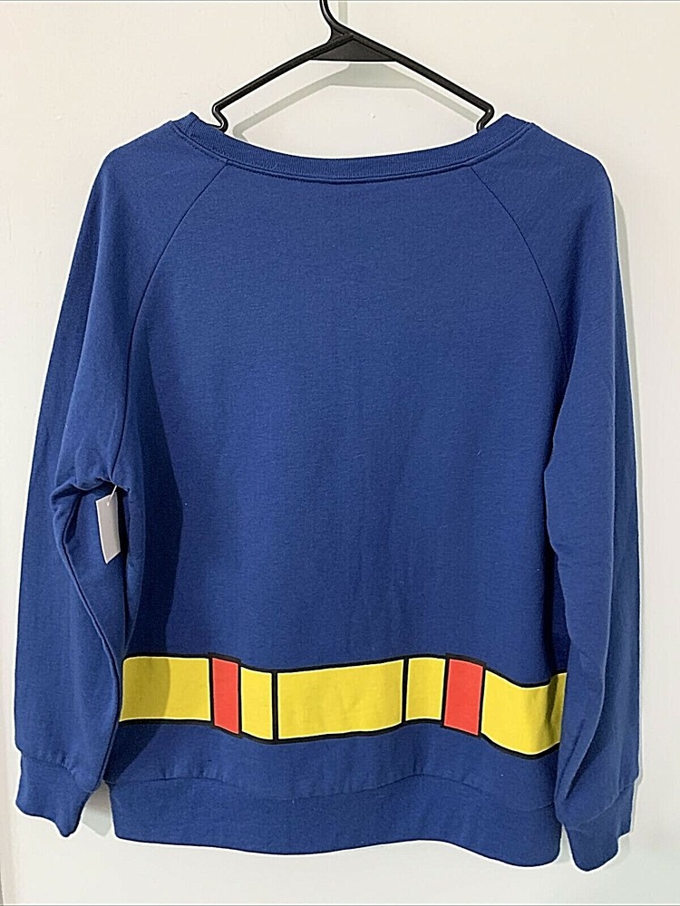 New SUPERMAN SWEATSHIRT TOP Halloween LARGE Soft Inside Pullover NWT