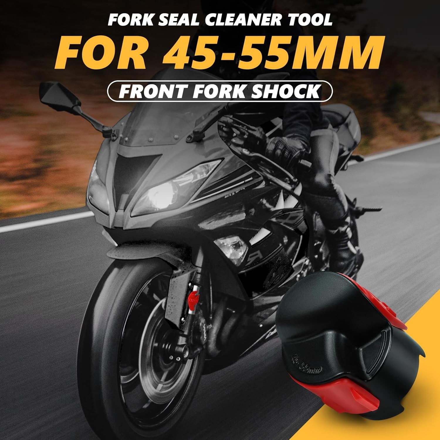 2PCS Motorcycle Fork Seal Cleaner Tool, Front Fork Seal Clean Tool, Universal Cl