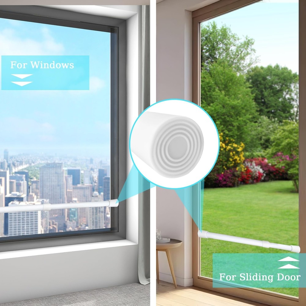 2 Pack Window Security Bars Adjustable Sliding Glass Door Lock Bars 15.7''-27...