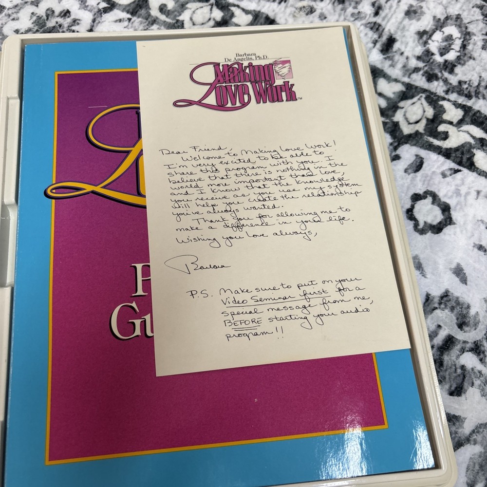 Making Love Work Program Barbara De Angelis 2 VHS,5 Cassettes, Guide Book