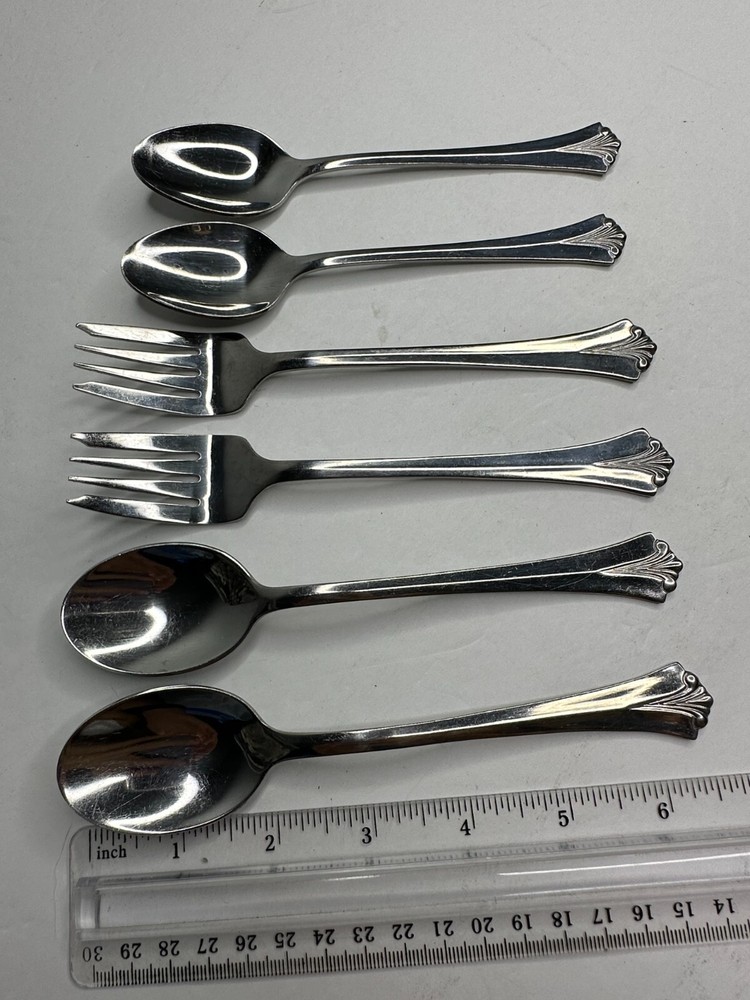 Pfaltzgraff Ashcroft Stainless Silverware Replacement 6 Pc Spoon Fork