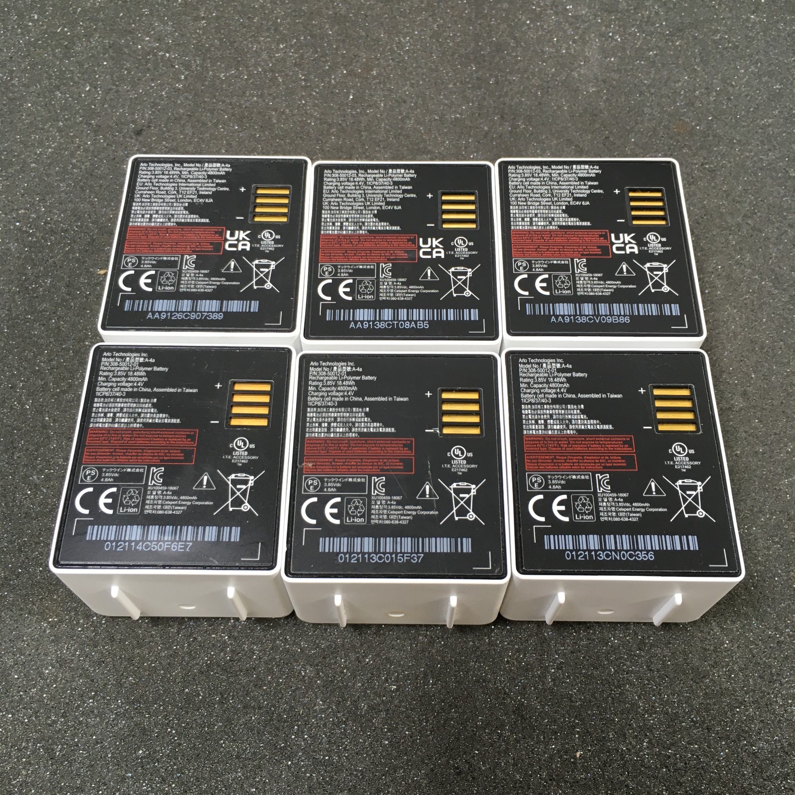 6-pack Genuine OEM A-4a Batteries Arlo Ultra Ultra 2, Pro 3, Pro 4 (FOR PARTS!)