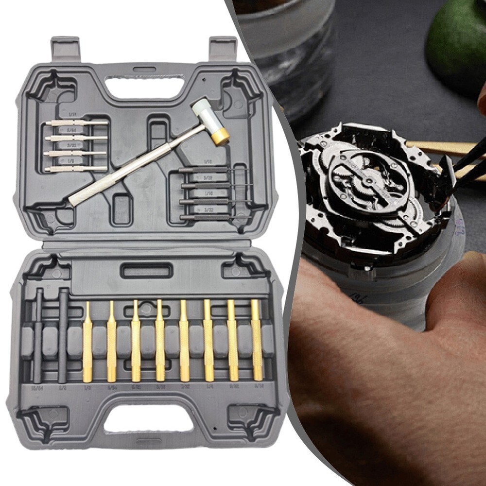 19 Pcs Chisel Punch Round Punch High Hardness Double Sided Copper Hammer Set