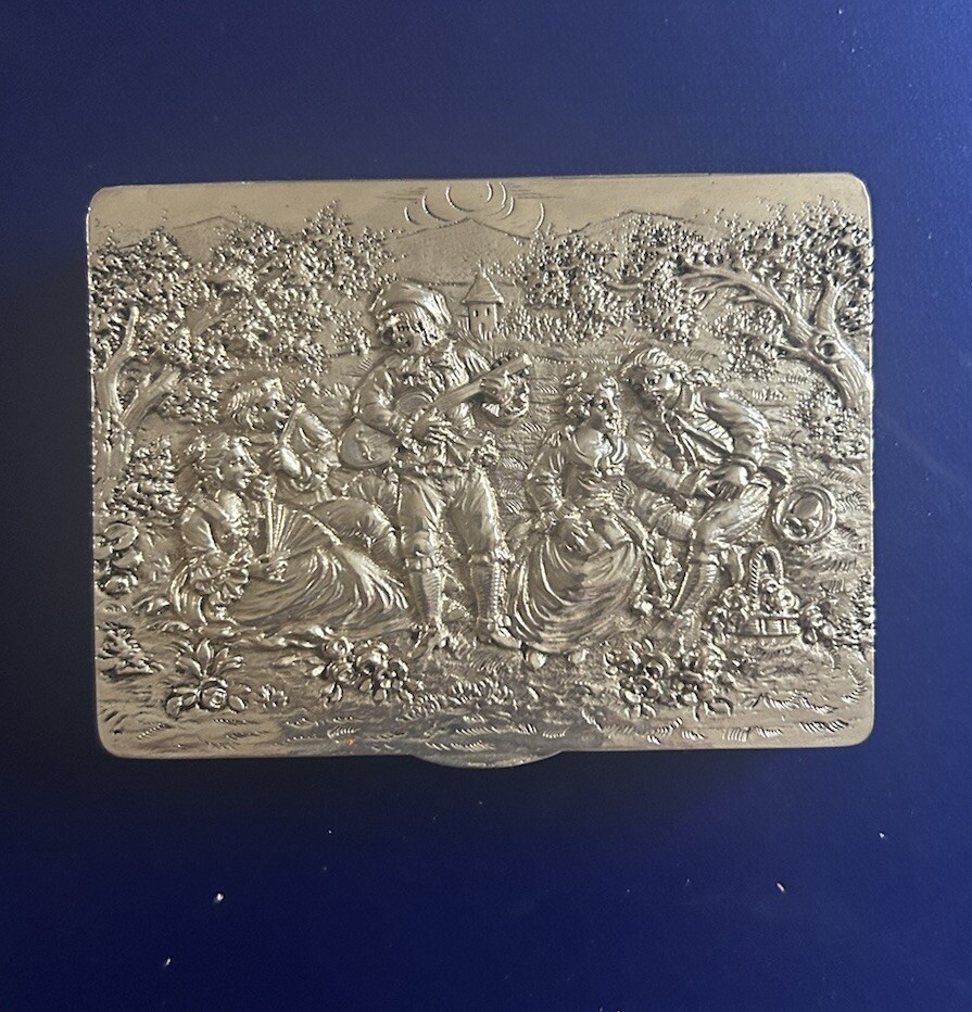 Antique German Silver Embossed Cigarette Case, Circa 1900