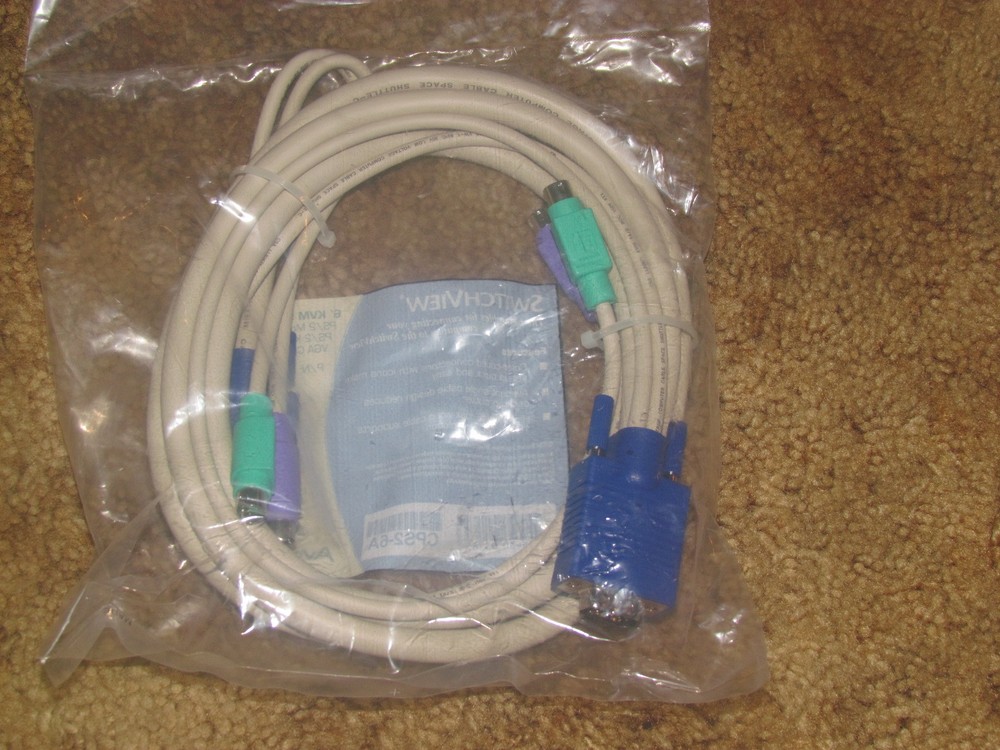 Avocent SwitchView KVM Switch Cable 6' CPS2-6A PS2 Dlink NEW
